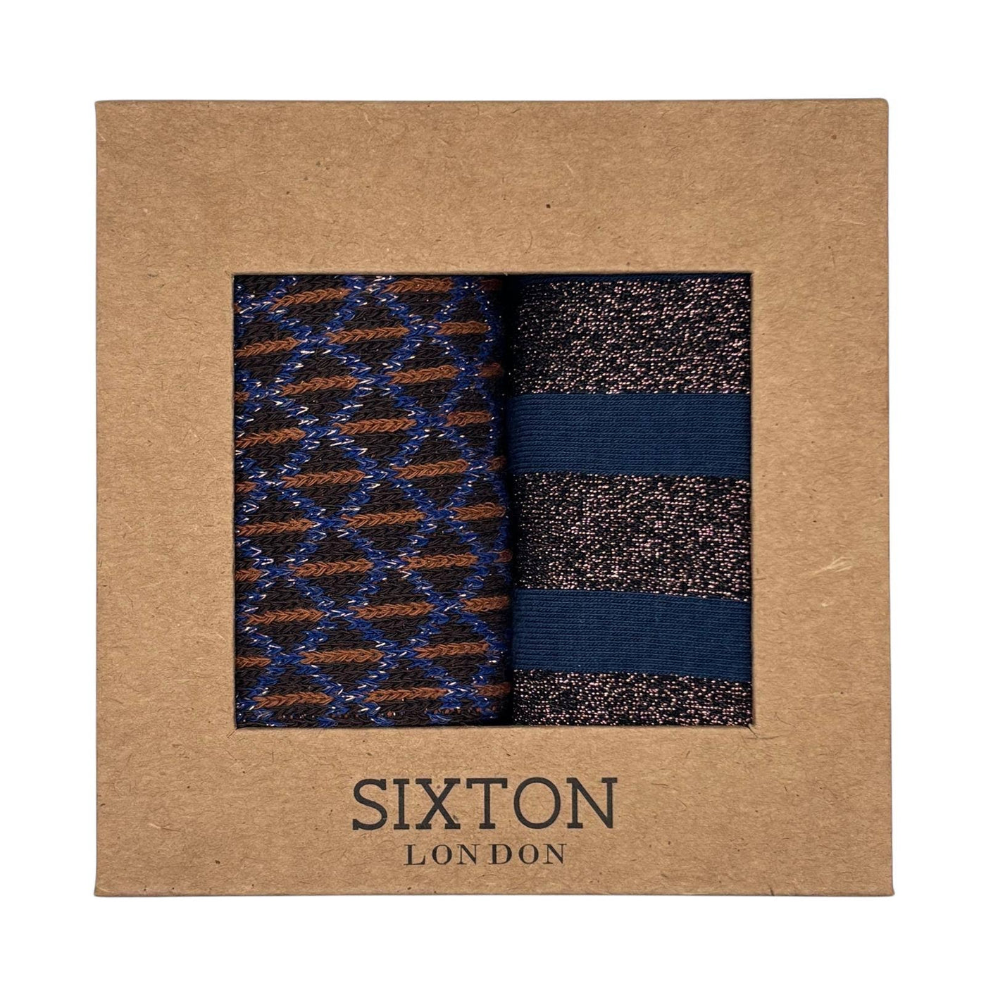 Brown Leipzig & Denim Berlin sock box duo