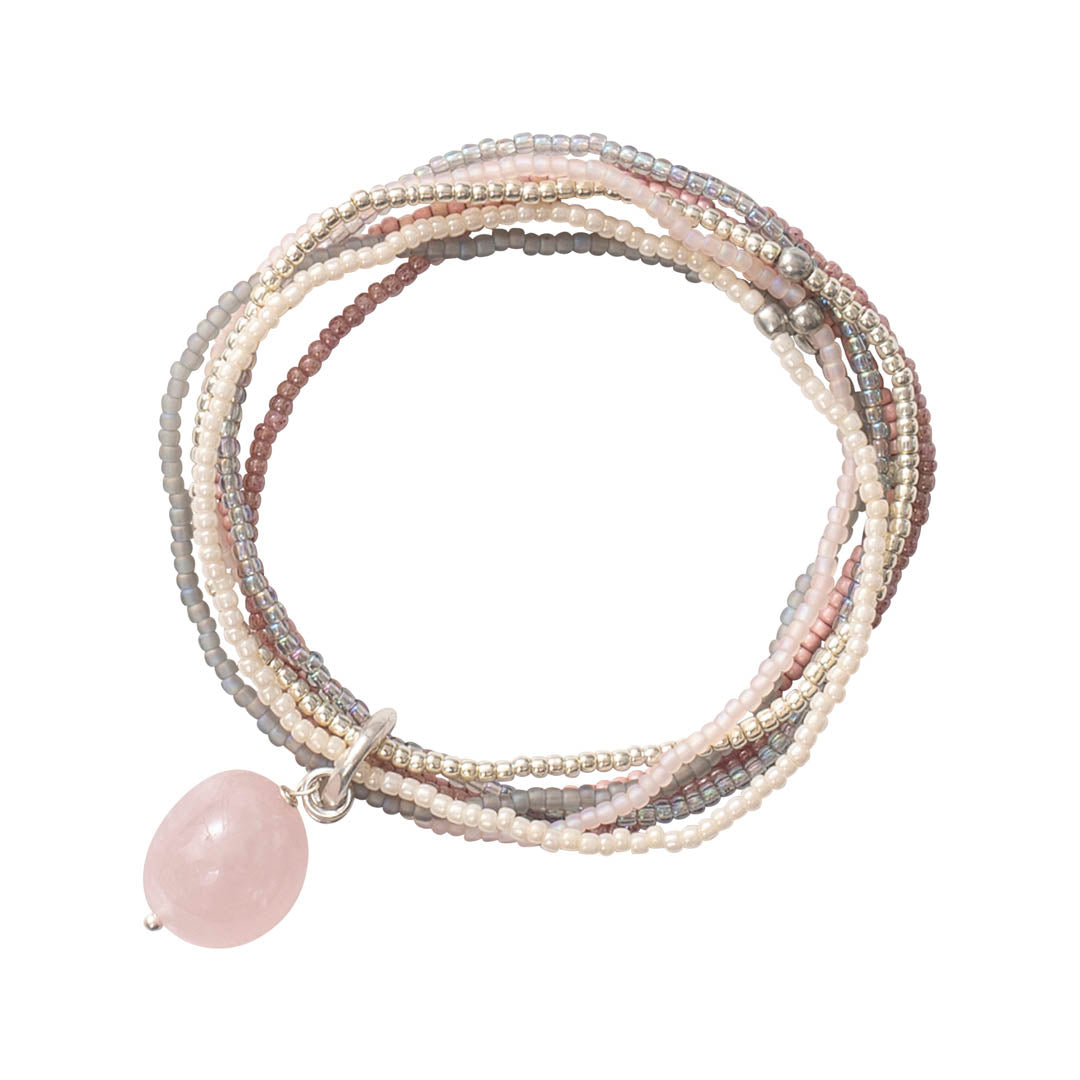 A Beautiful Story Rose Quartz Silver Bracelet