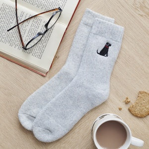 Black Labrador Dog walking socks