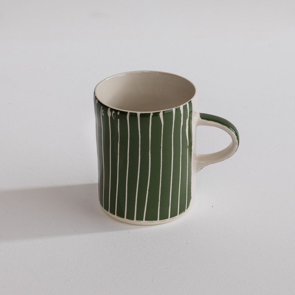 Moss Green Musango Demi Striped Mug