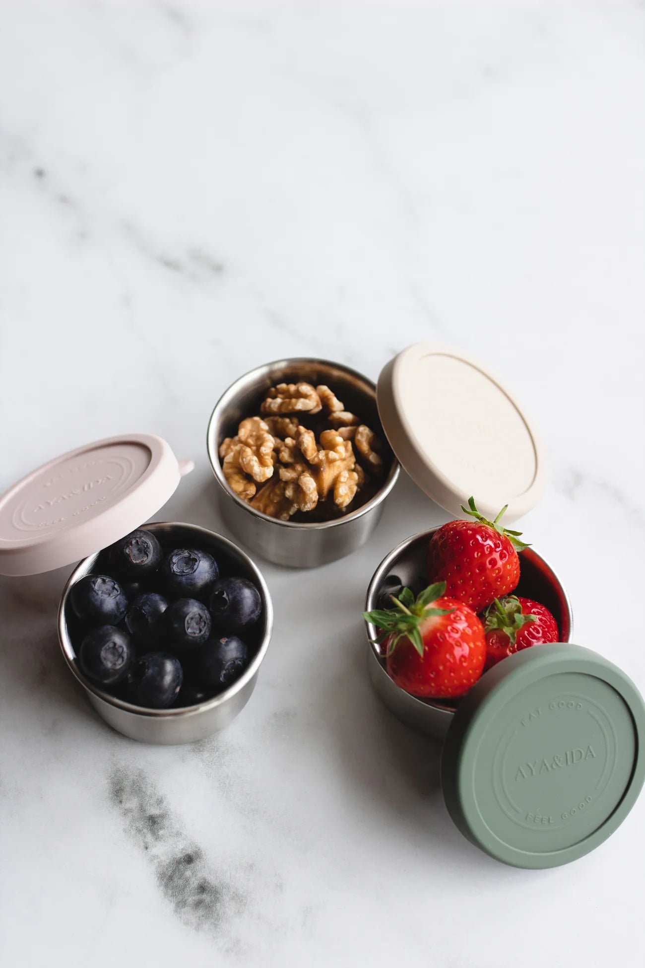 Aya & Ida Dark Grey/ Soft Rose snack containers