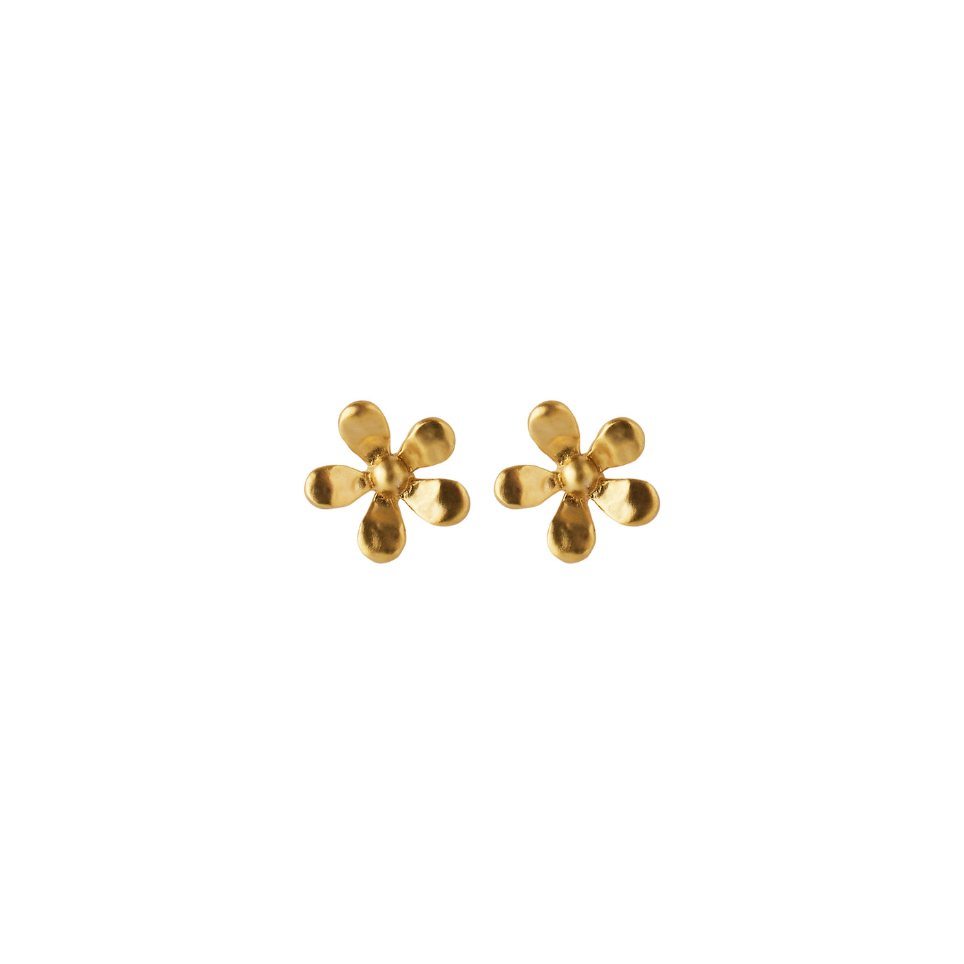 Gold Poppy Stud Earrings