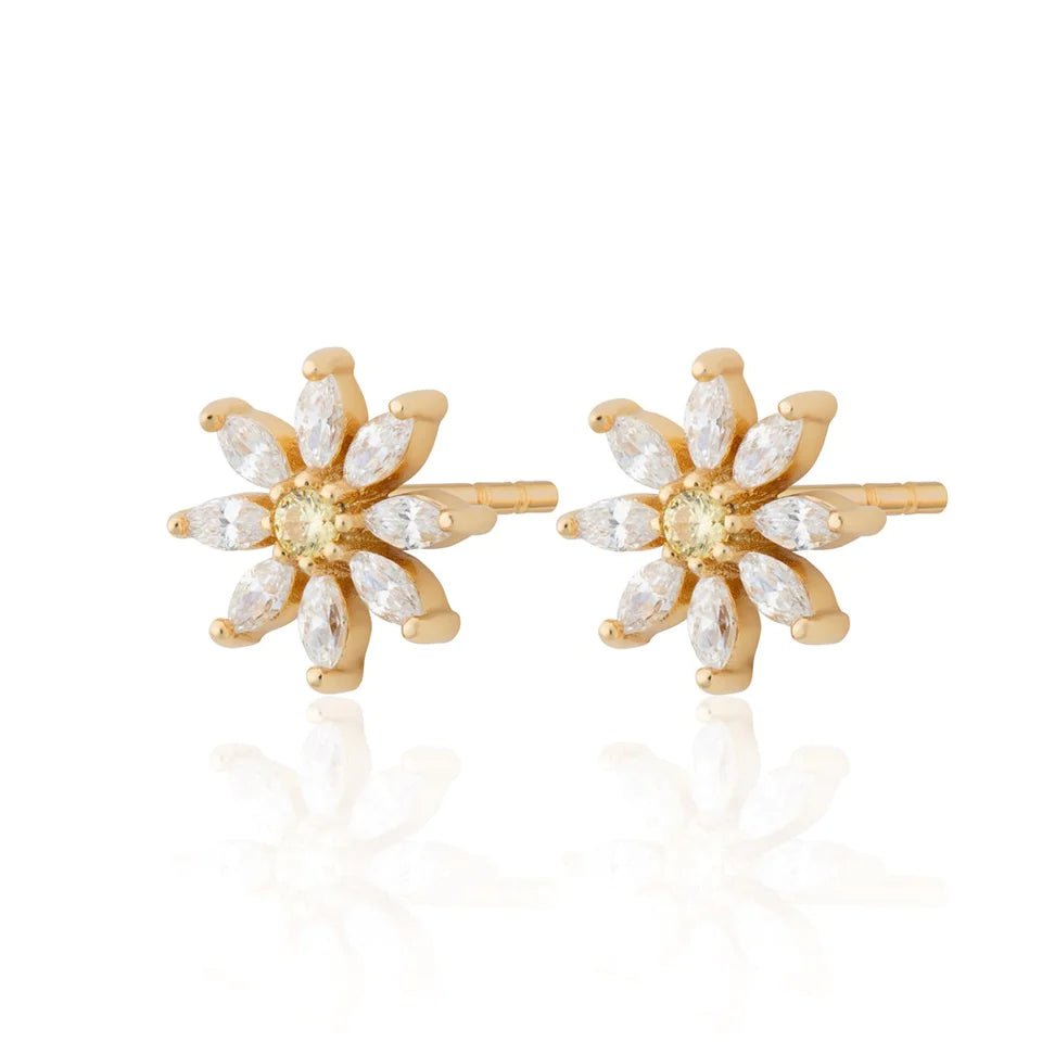 Sparkling Flower Stud Earrings