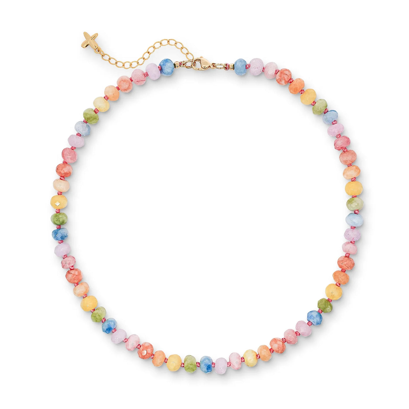 XUXA Rainbow mixed jade stone beaded necklace