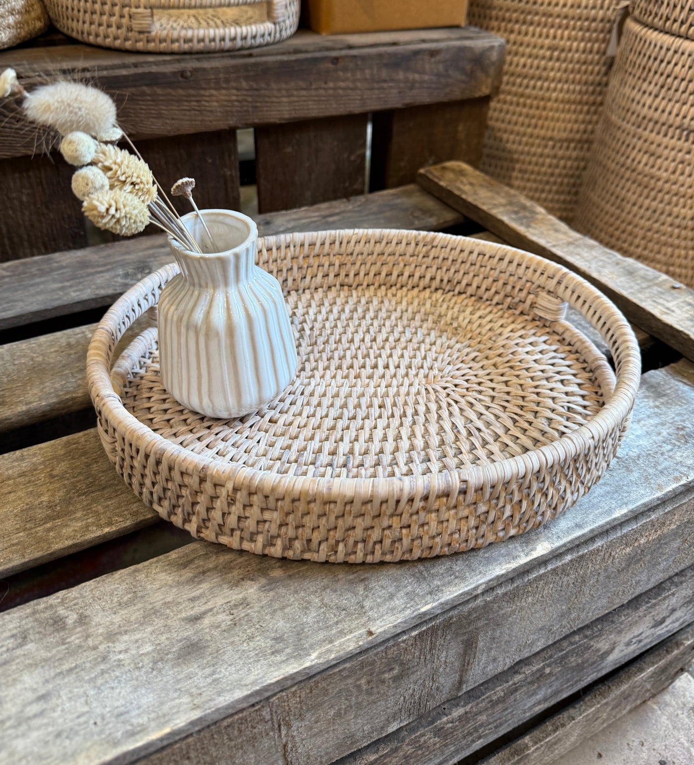 Oval Rattan tray