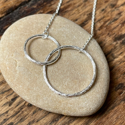 Silver Double Hoop Necklace