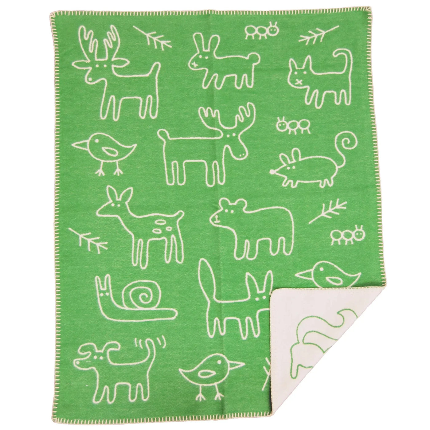 Green Animal Friends Organic Cotton Baby Blanket
