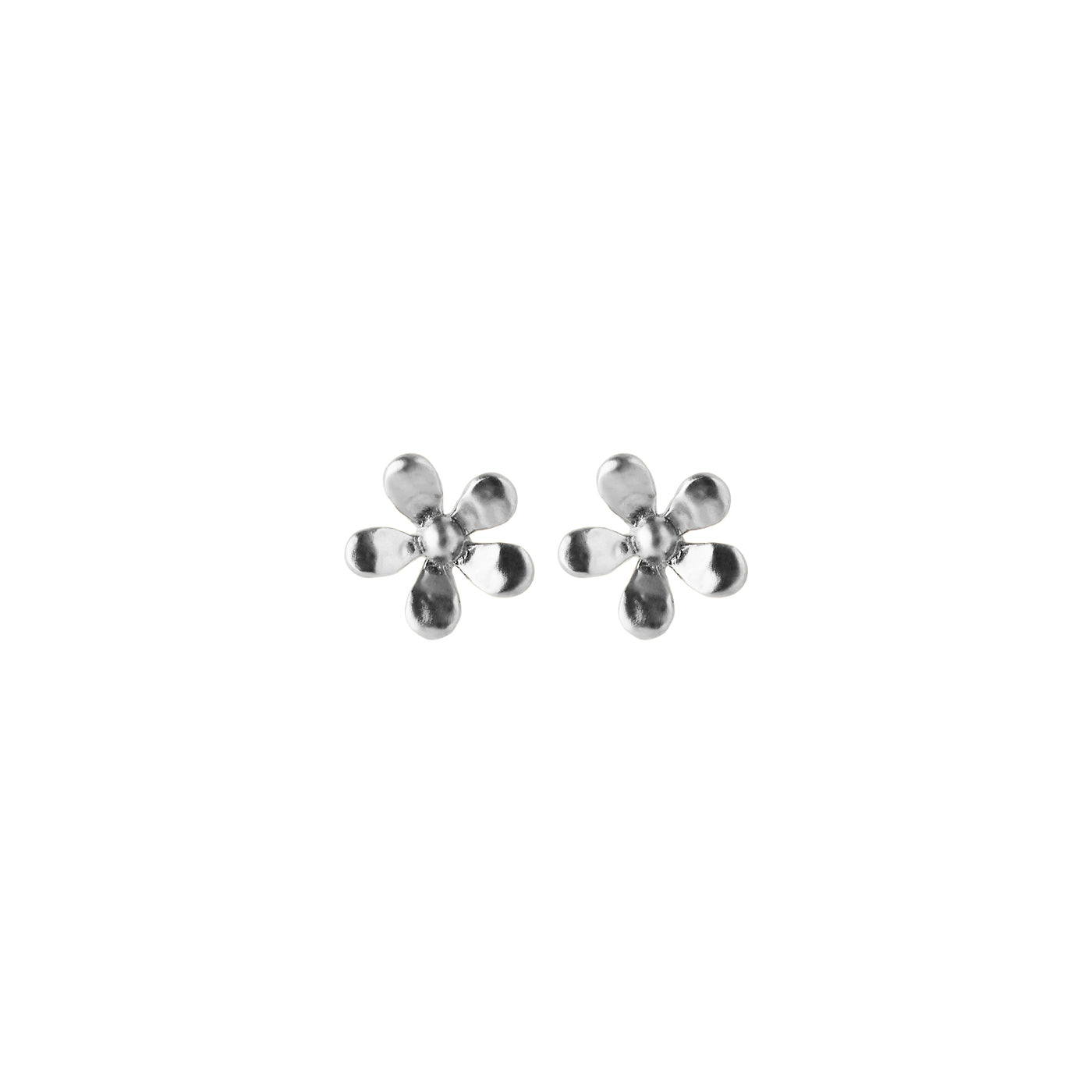 Silver Poppy Stud Earrings