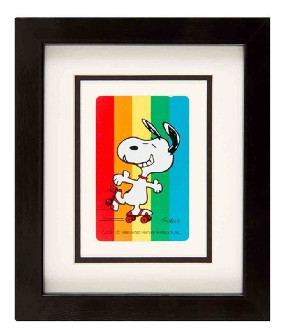 SNOOPY ON ROLLER SKATES FRAMED PRINT