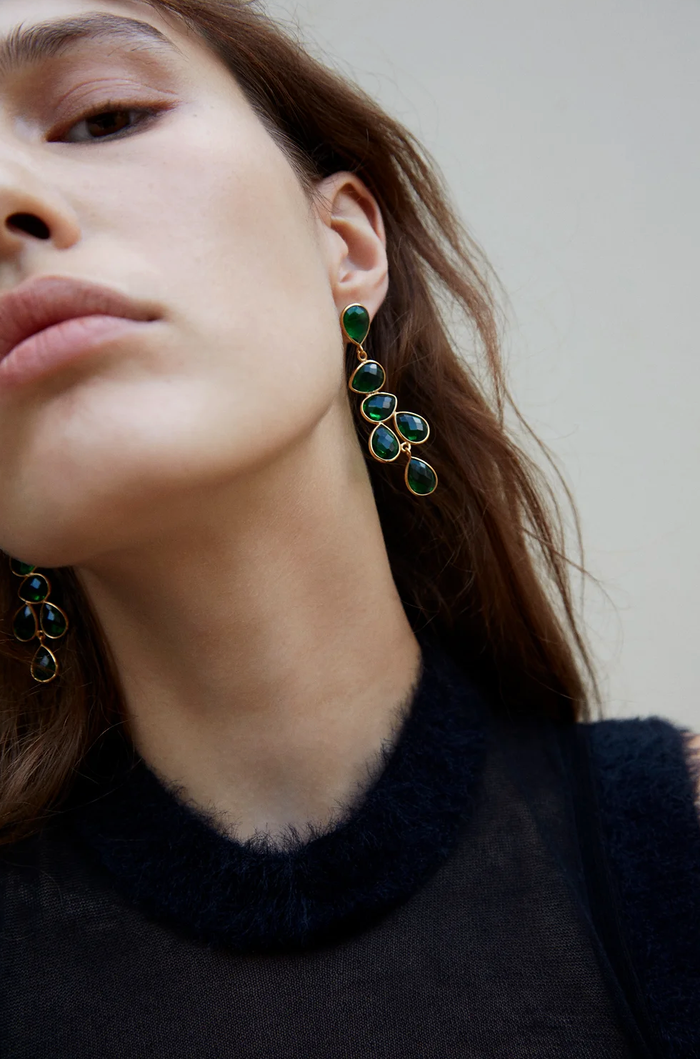 SHYLA SHEENA EMERALD GREEN EARRINGS