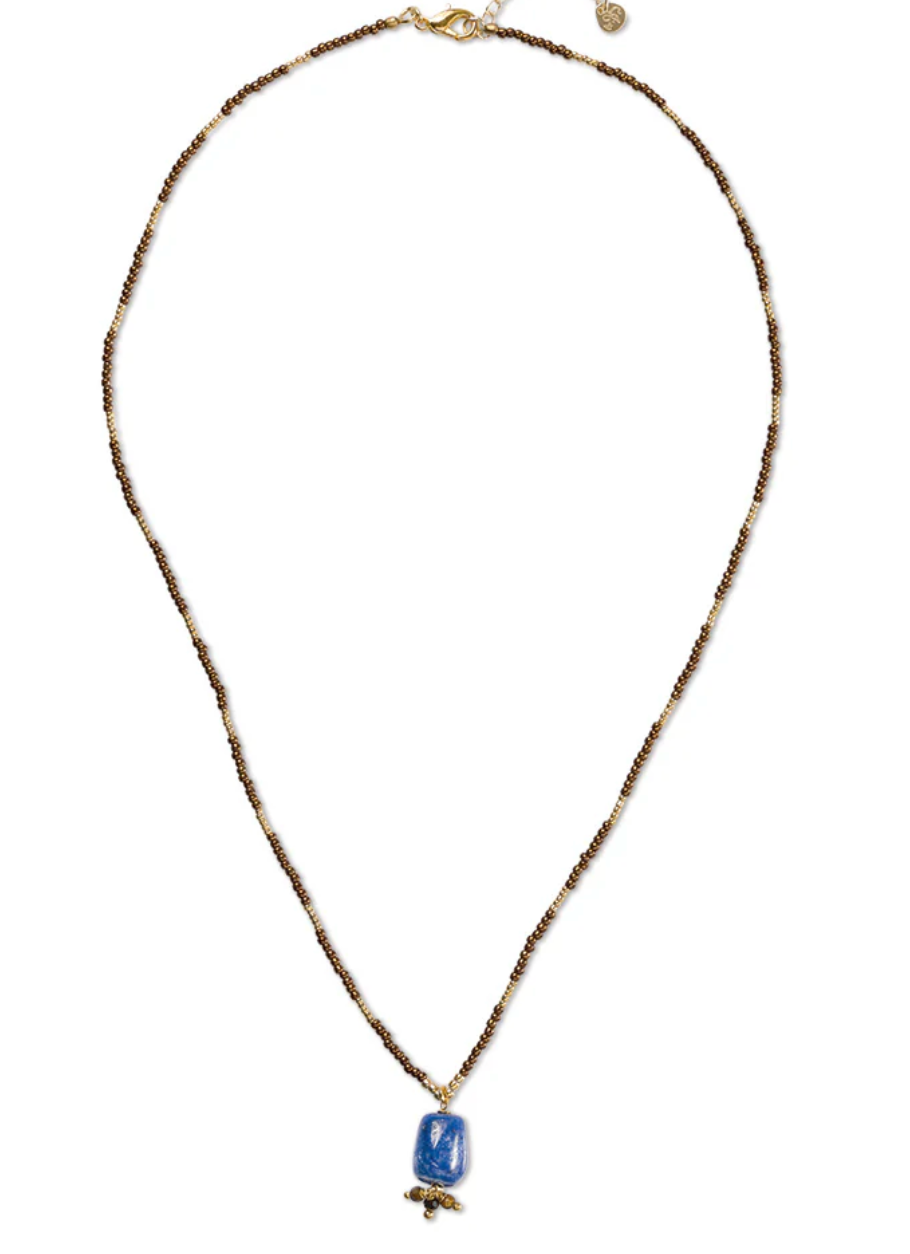 A Beautiful Story Lapis Lazuli Tiger Eye necklace