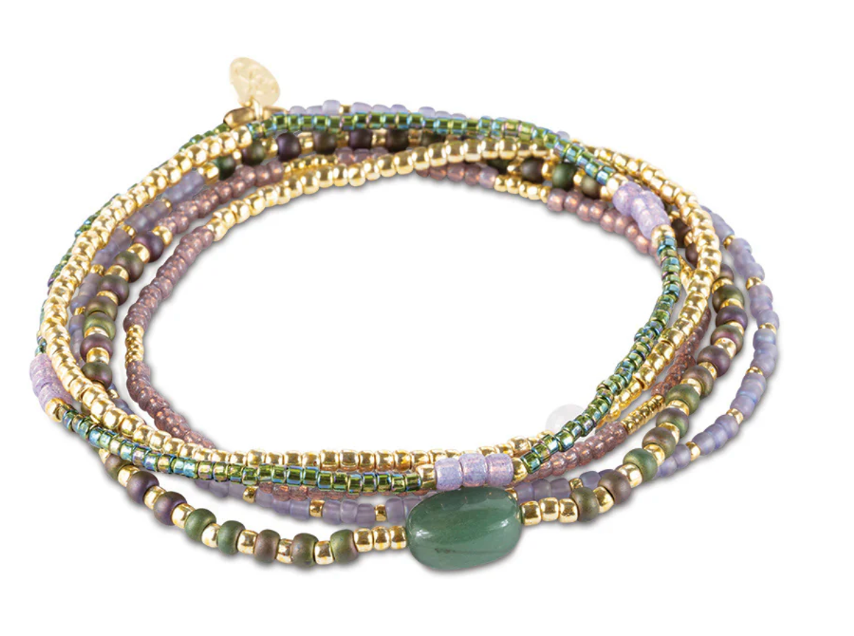 A Beautiful Story Aventurine Rose quartz Gold bracelet