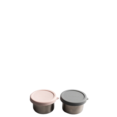 Aya & Ida Dark Grey/ Soft Rose snack containers