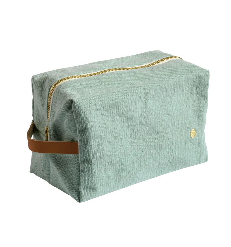 Large wash pouch cube Iona celadon