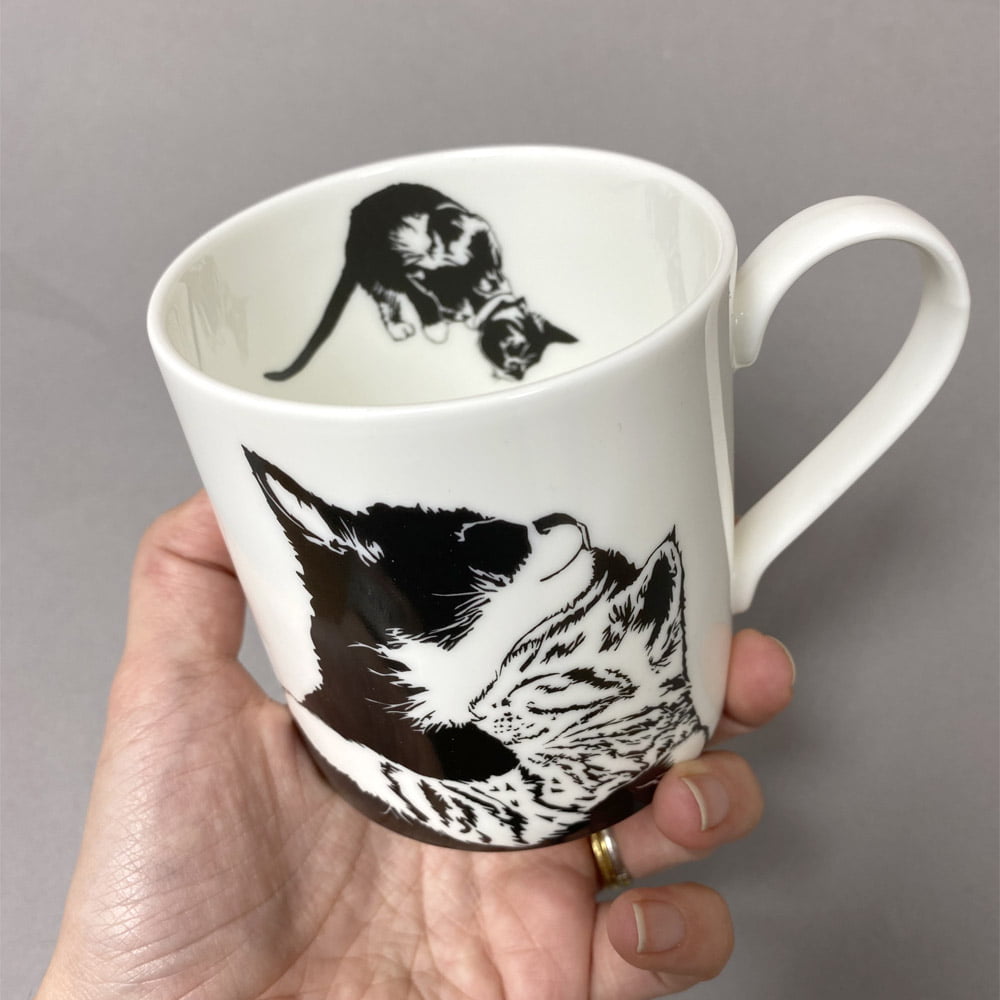 Cuddling Cats Mug - Fine Bone China