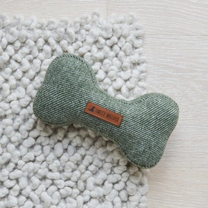Tweed Dog Bone Toy - Green