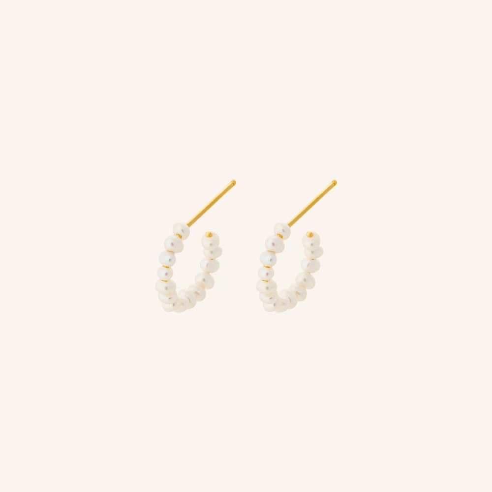 Fresh Water Pearl Hoop Earrings