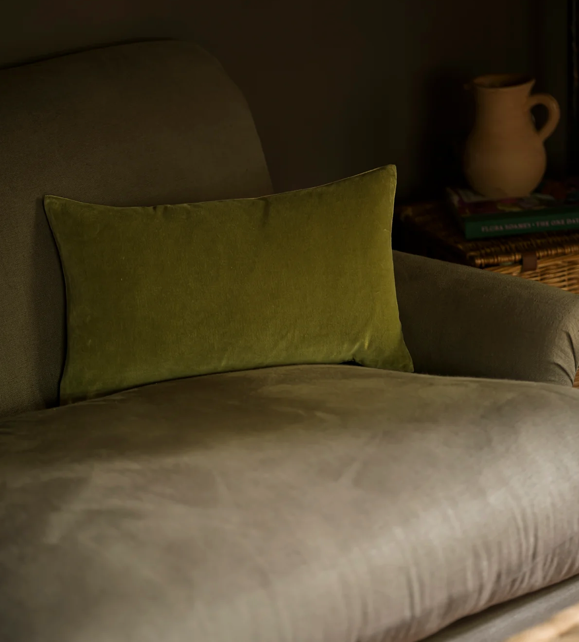 Velvet Rectangle Lichen Cushion
