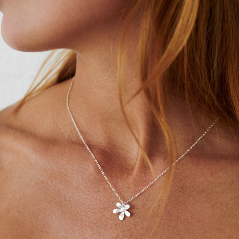 Silver Poppy Necklace