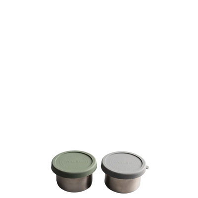 Aya & Ida Dark Grey/ Tropical Green Snack Container