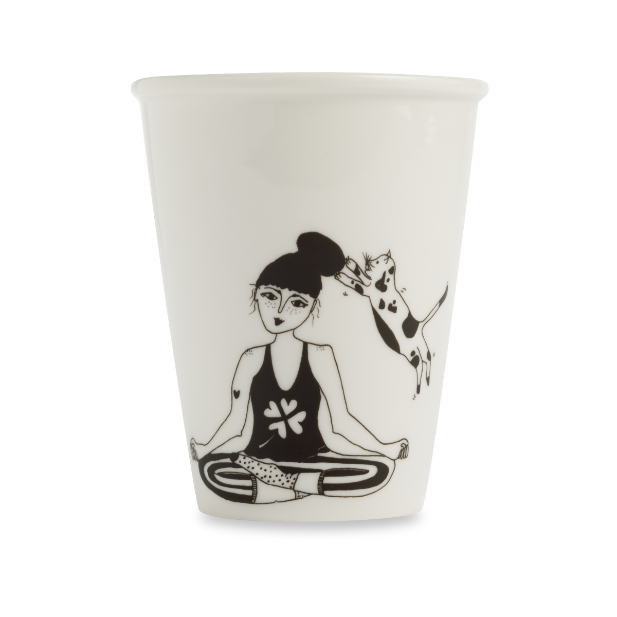 Porcelain cup Yoga Lady