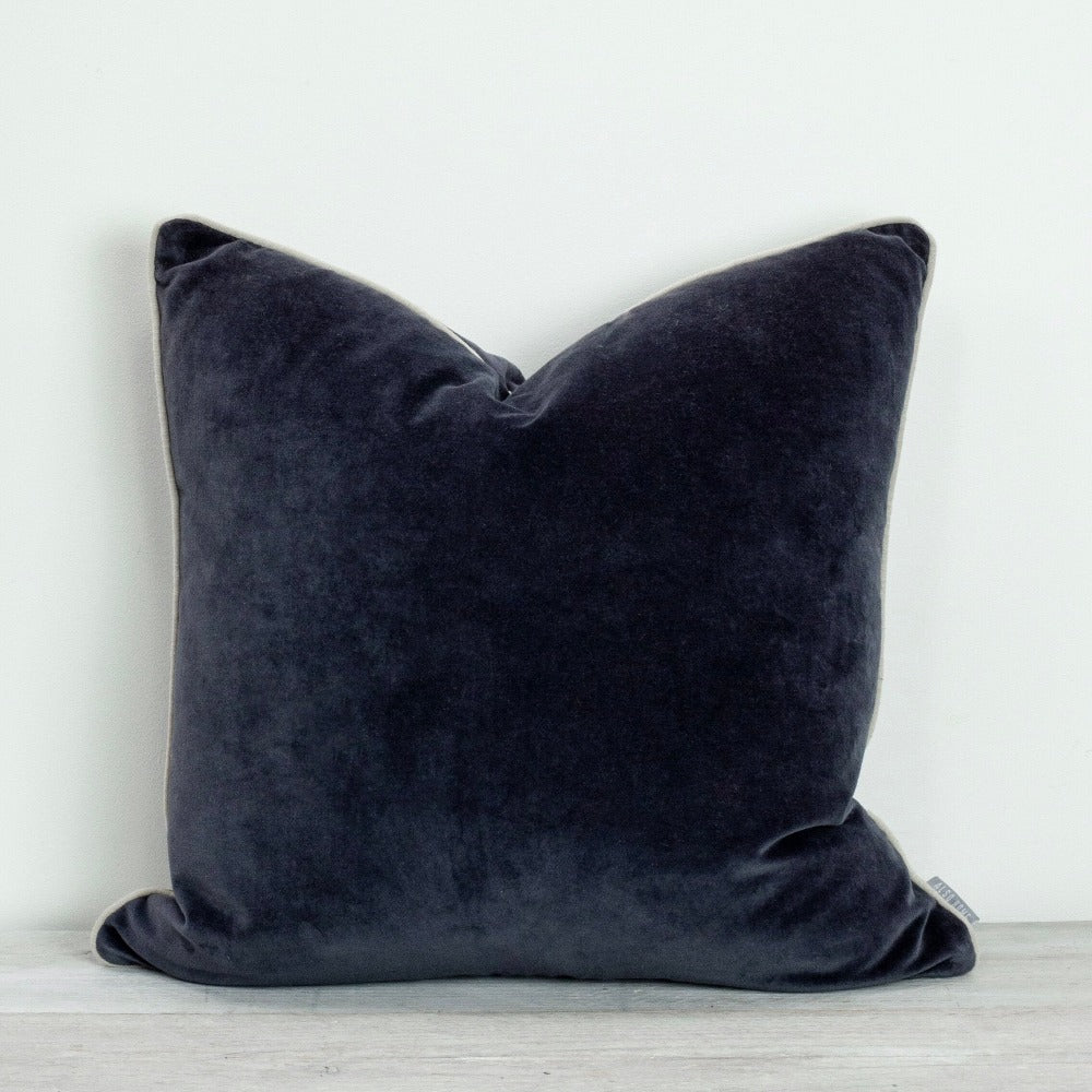 Navy Blue Velvet Cushion