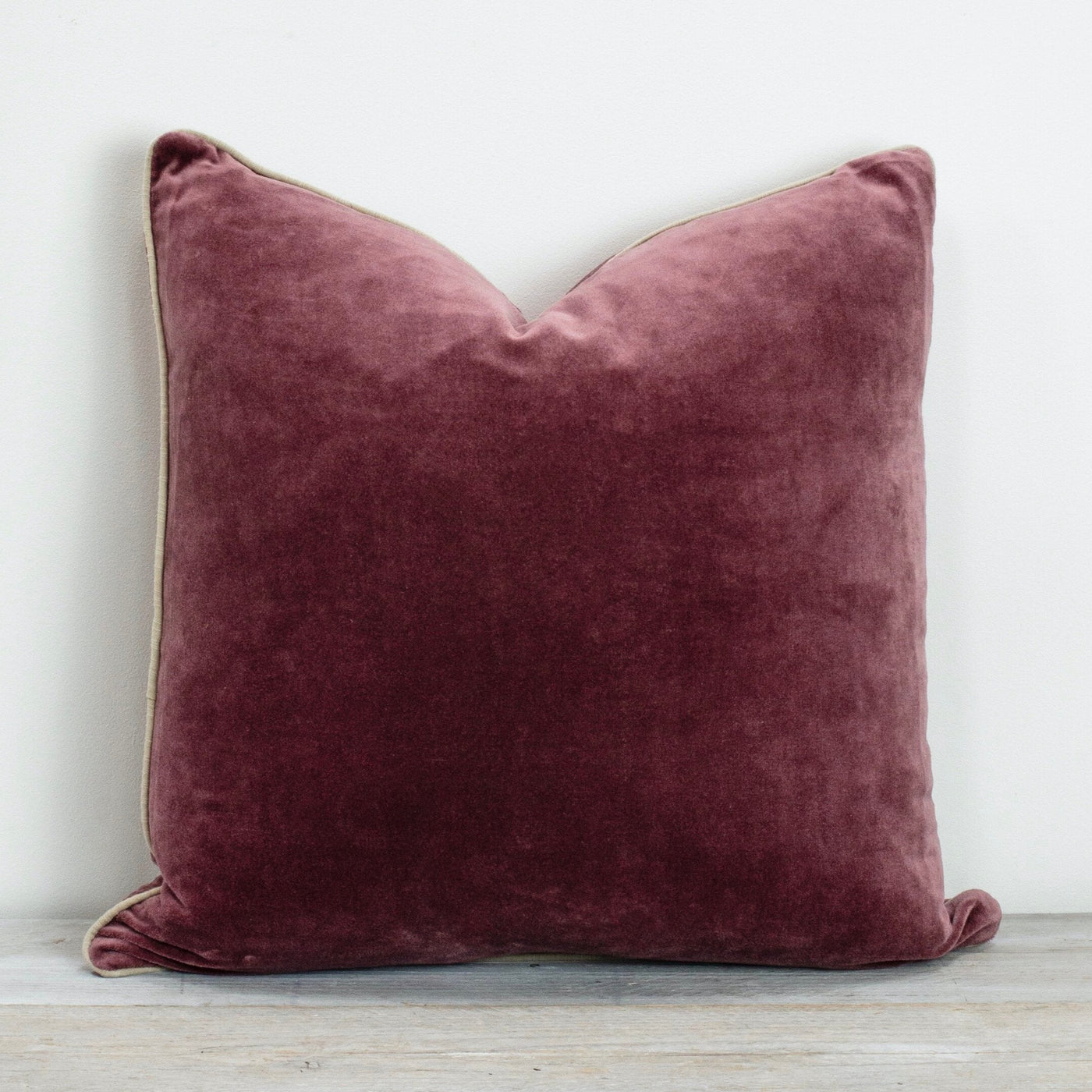 Pomegranate Pink Square Velvet Cushion