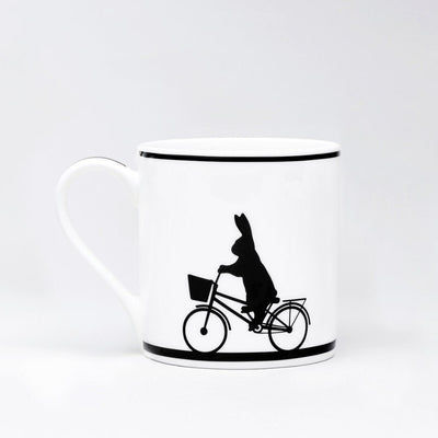 Cycling Rabbit Mug - Fine Bone China