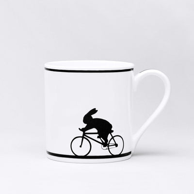 Cycling Rabbit Mug - Fine Bone China