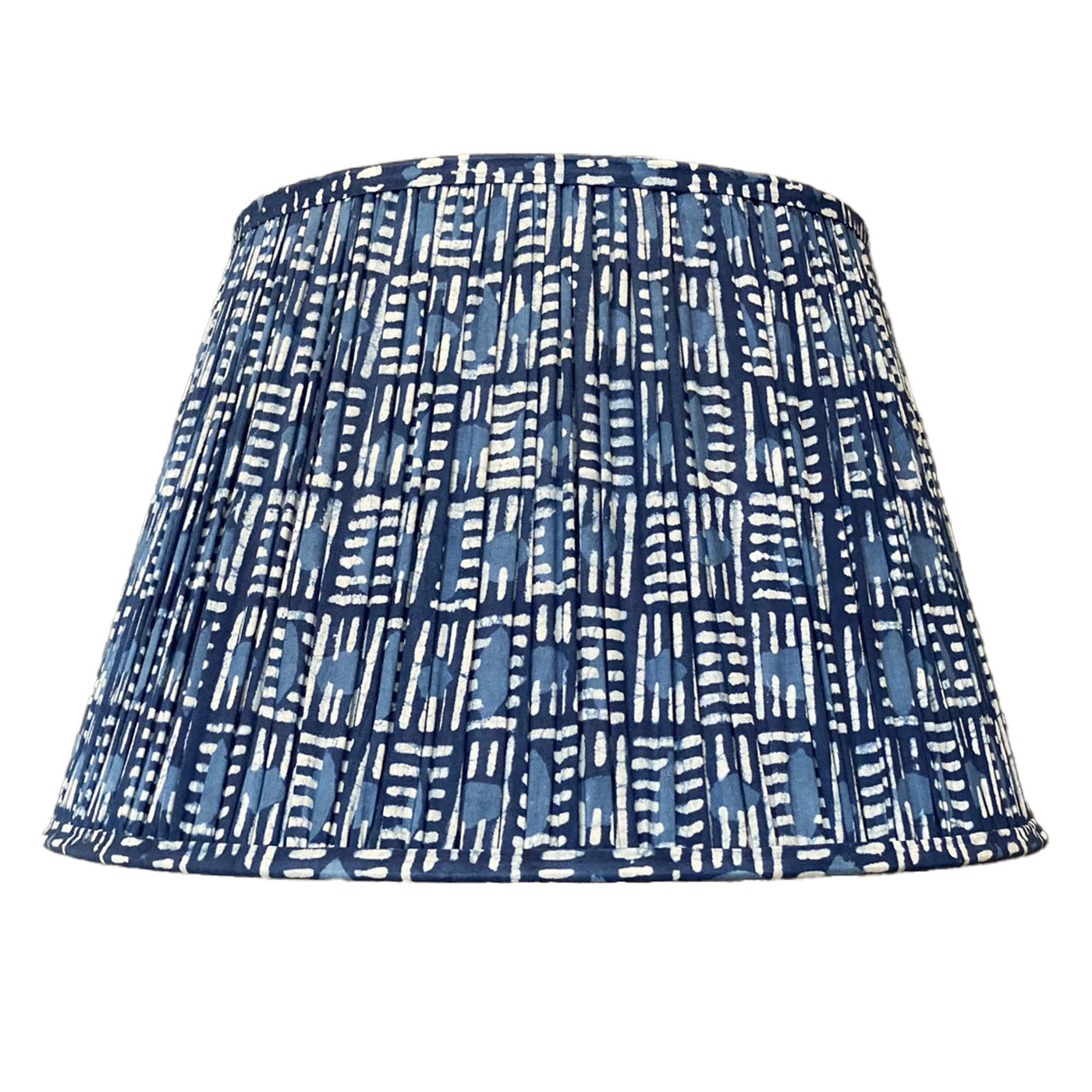 Indigo Brick Hand Block printed Cotton Lampshade