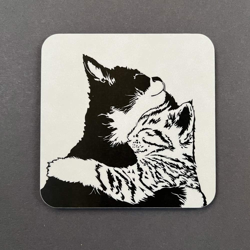 Cuddling Cats Drinks Coaster