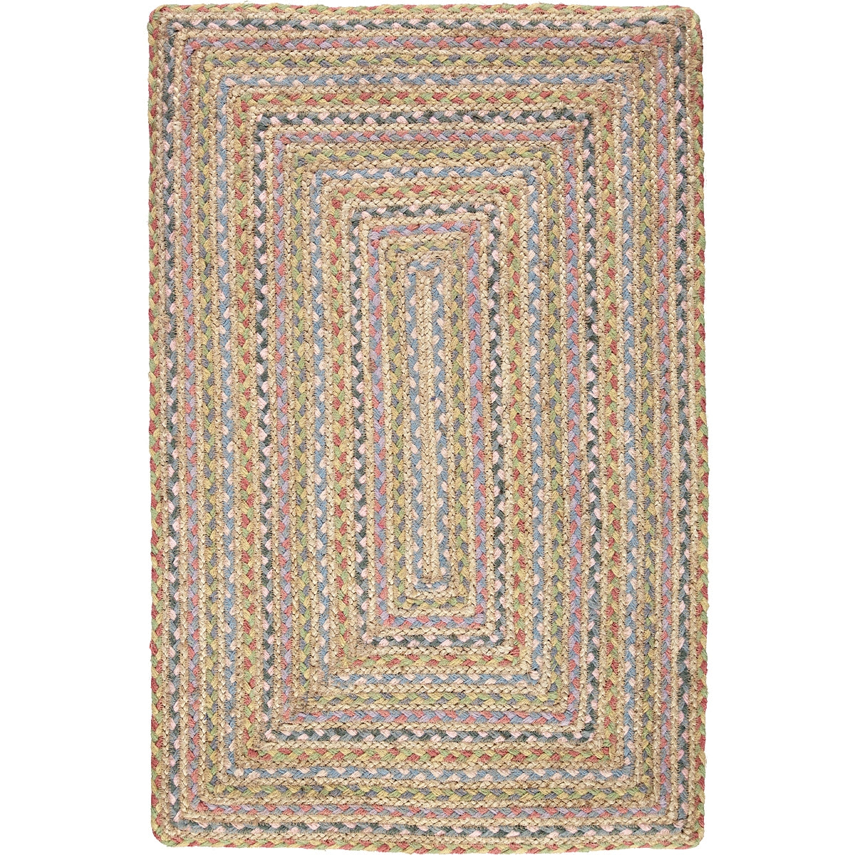 Pastel Fairisle jute Rectangle rug