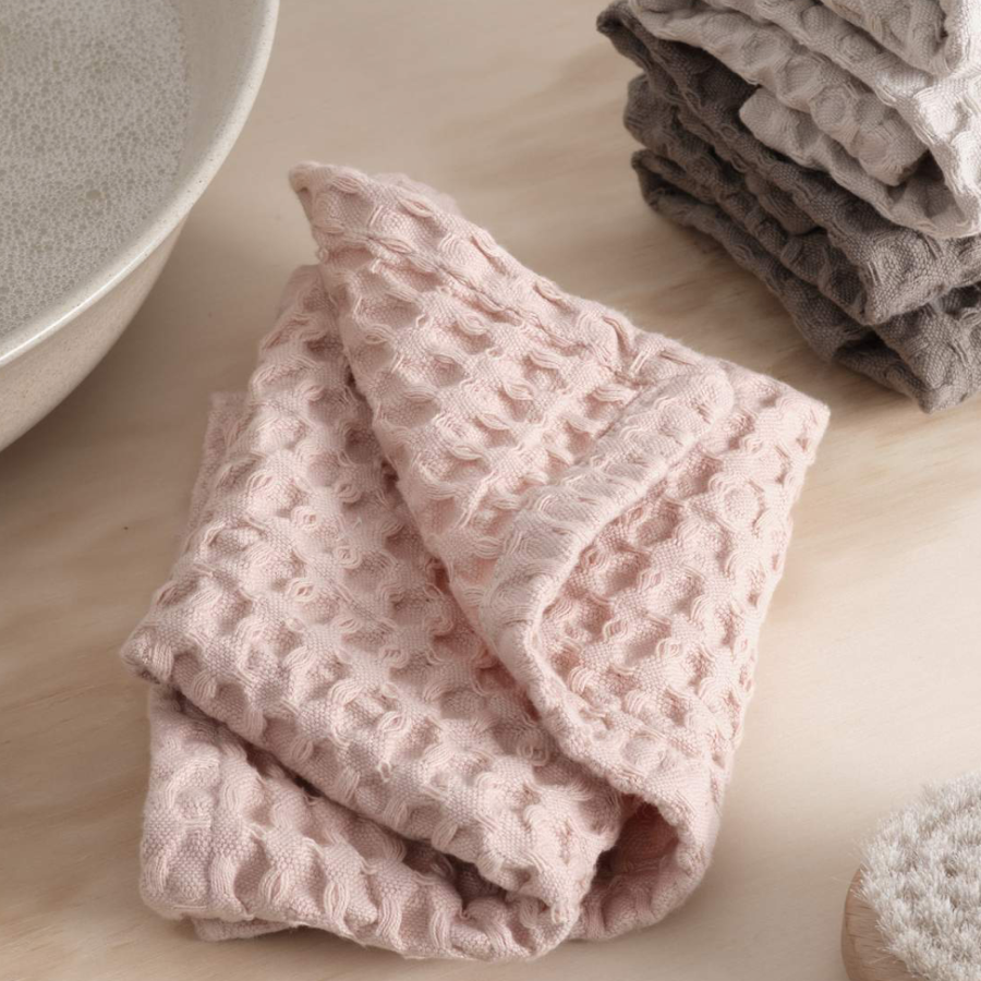 Big Waffle Wash Cloth- Pale Rose . The Organic Company