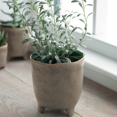 Ceramic crackled glaze stone plant pot