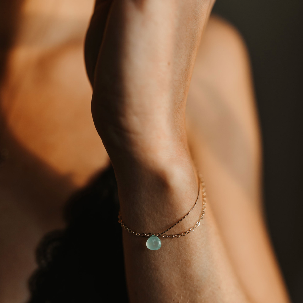 Wanderlust Sea Glass Chalcedony Bracelet