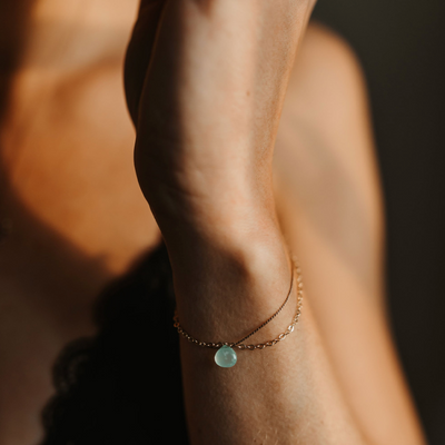 Wanderlust Sea Glass Chalcedony Bracelet