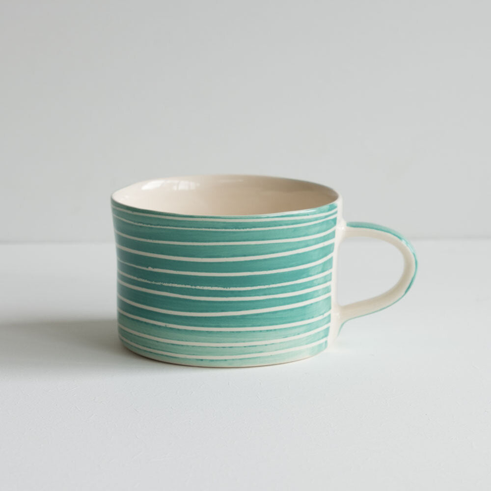 Mint Striped Large Musango Mug