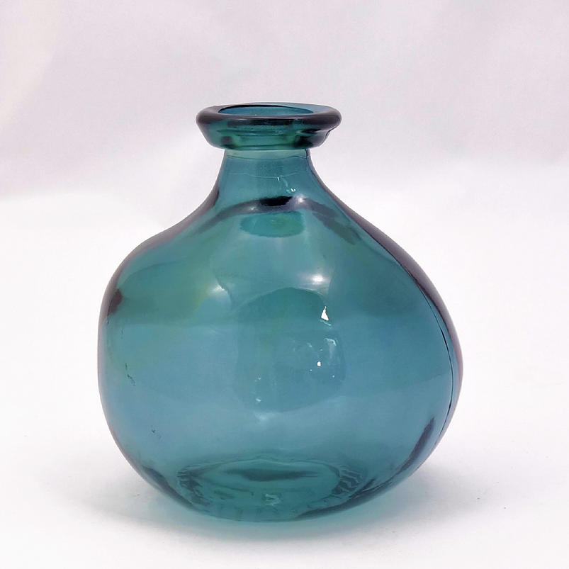 Recycled Glass Blue Bubble Blue vase