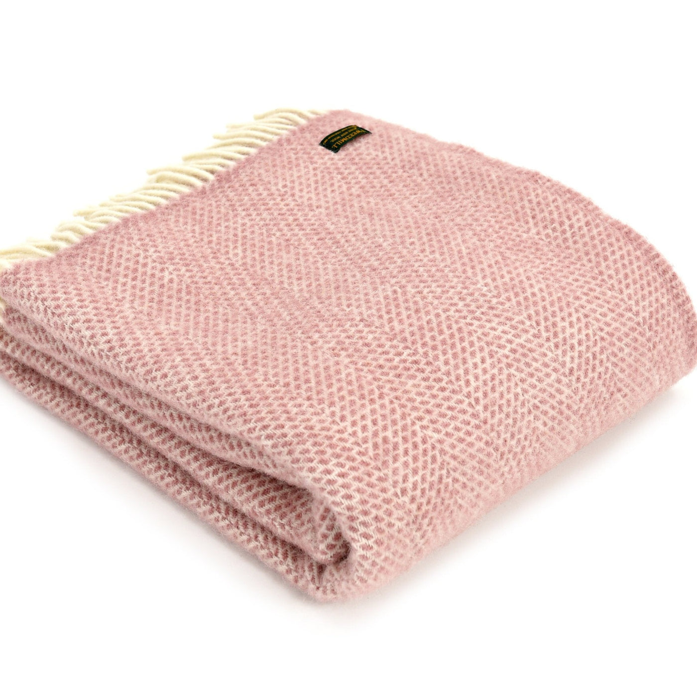Dusty Pink Beehive weave Pure New Wool Throw