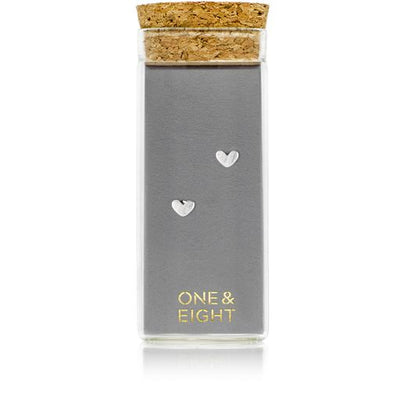 Tiny Silver Brushed Heart studs.