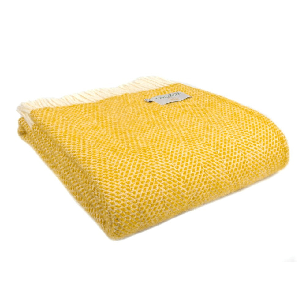 Beehive Yellow Wool Throw