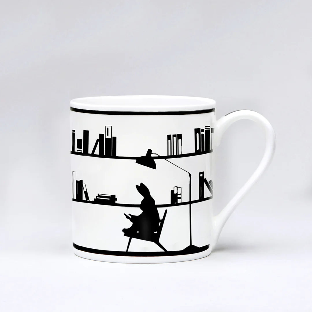 Reading Rabbit Mug - Fine Bone China