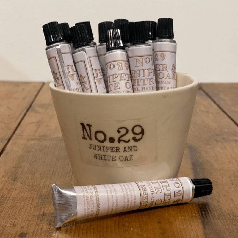 Priddy Essentials Juniper and White Oak 15ml Hand cream.