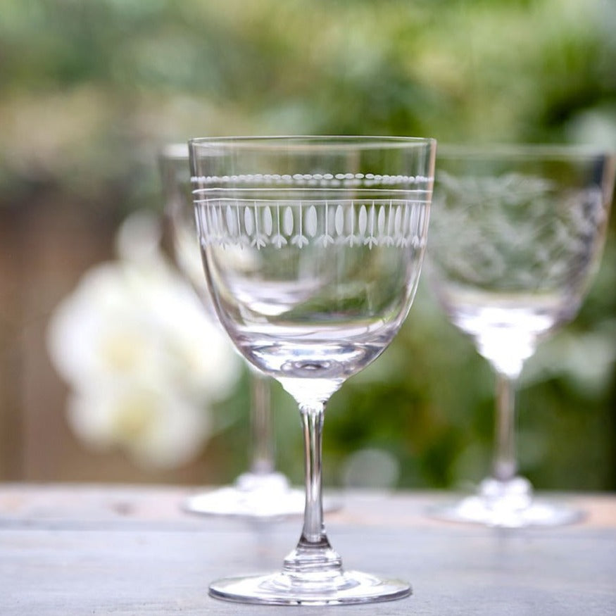 Crystal Wine Glasses Ovals Design